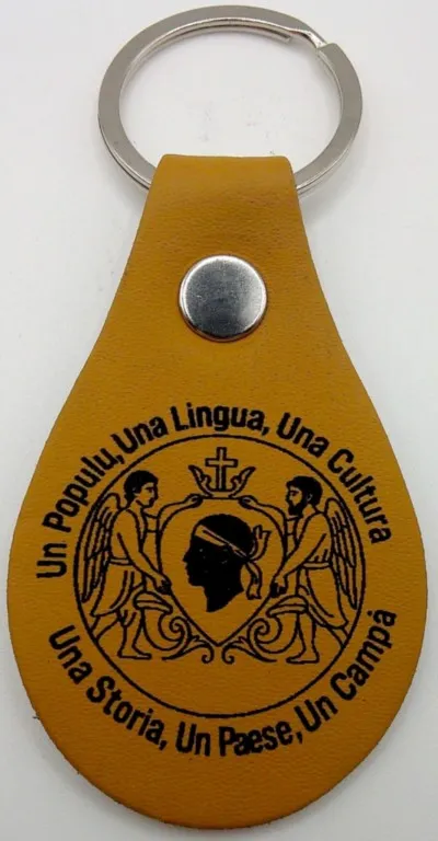 Porte-clés corse "« Un Populu, Una Lingua, Una Cultura, Una Soria, Un Paese, Un Campà "