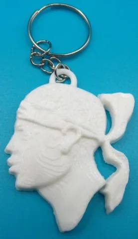 Porte-clés corse Tête de maure 3d blanc