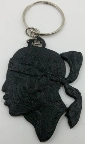 Porte-clés corse Tête de maure 3d noir